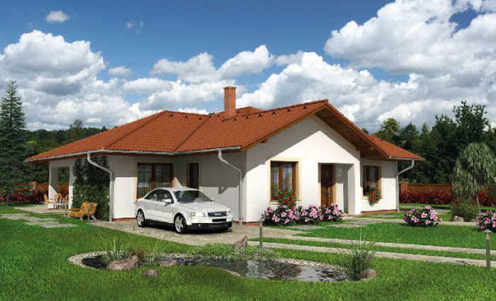 Projekty elewacji domów nowoczesnych, drewniany podcień w strefie wejściowej